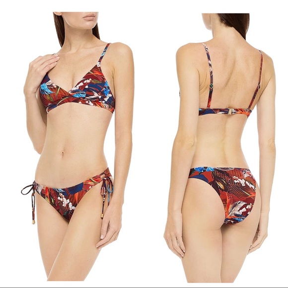 JETS Australia by Jessika Allen Tropical Side Tie Bronze Bikini Bottoms - Picture 1 of 13